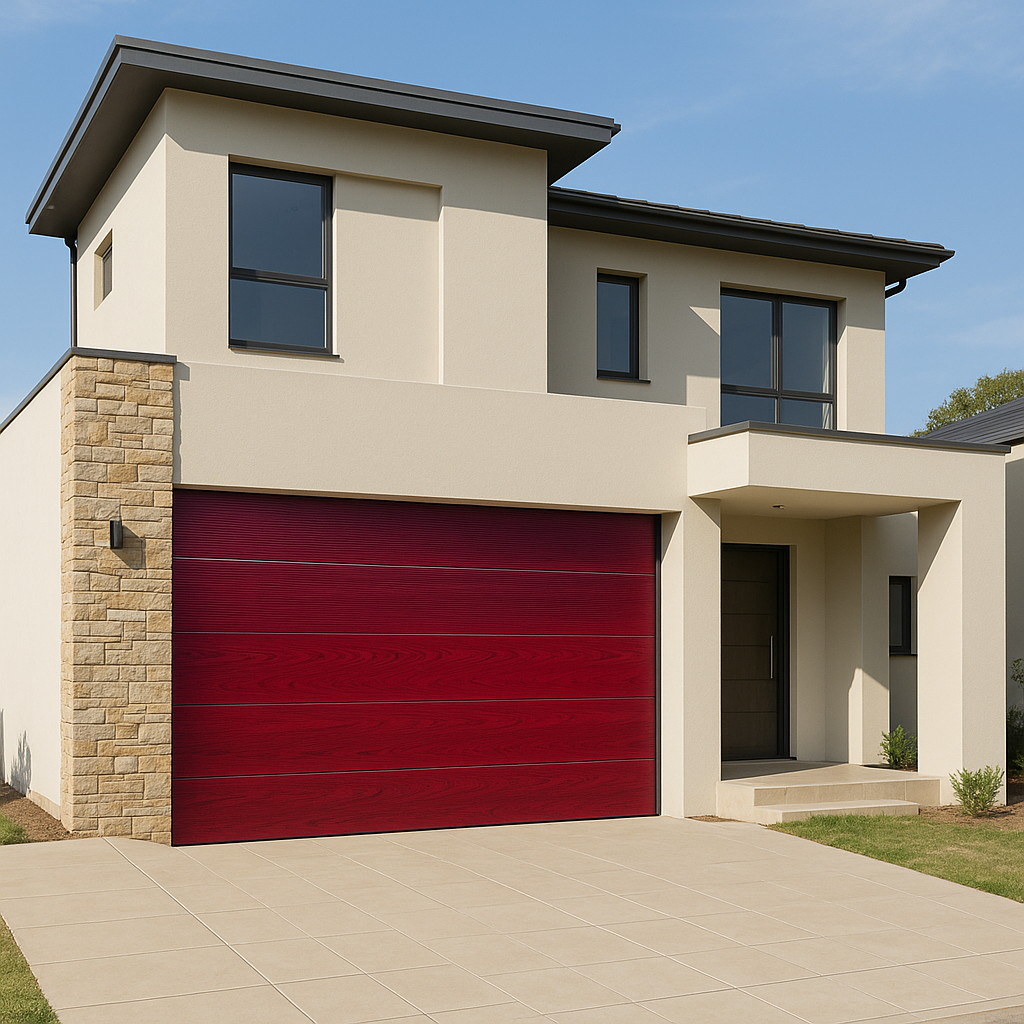 Water Ripple Insulated Steel Garage Door - Single & Double - Charcoal, Black, Walnut, Mahogany