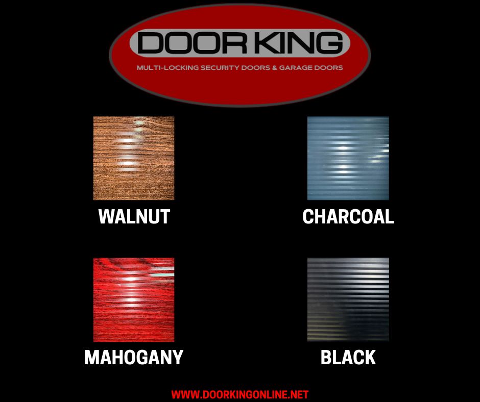 Water Ripple Insulated Steel Garage Door - Single & Double - Charcoal, Black, Walnut, Mahogany
