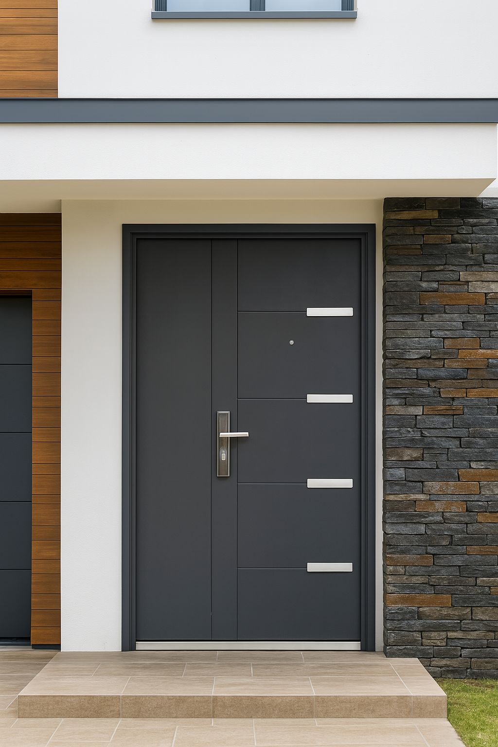 325 Black Crack Steel Security Door- Multi Lock | Frame, Handle & Lock Included