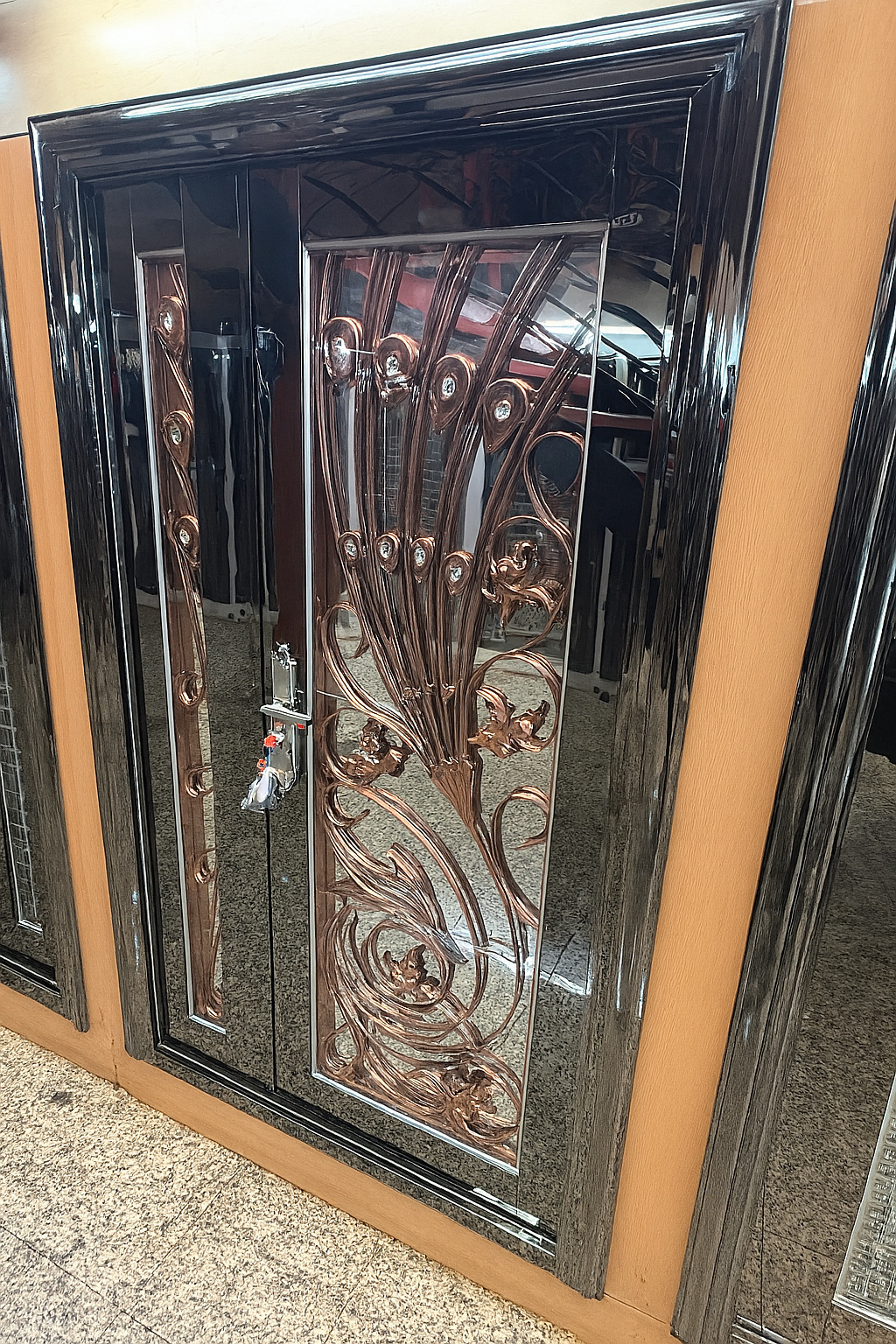 D020 Black Stainless Steel Security Door- Multi-Lock | Toughened Glass | Single, Pivot & Double Sizes available