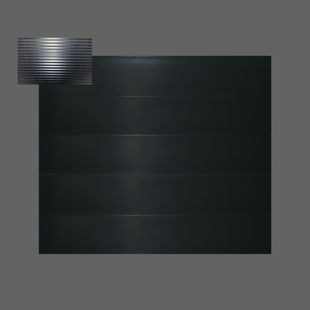 Water Ripple Insulated Steel Garage Door - Single & Double - Charcoal, Black, Walnut, Mahogany
