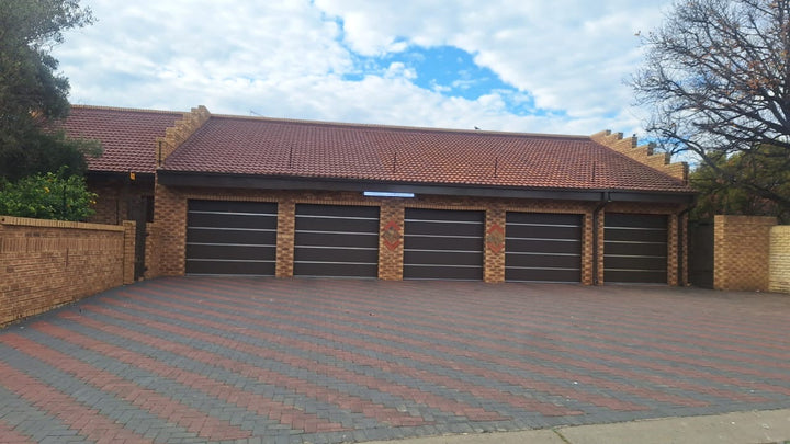 5 Brown Velvet Garage Doors with Silver Strip - Johannesburg