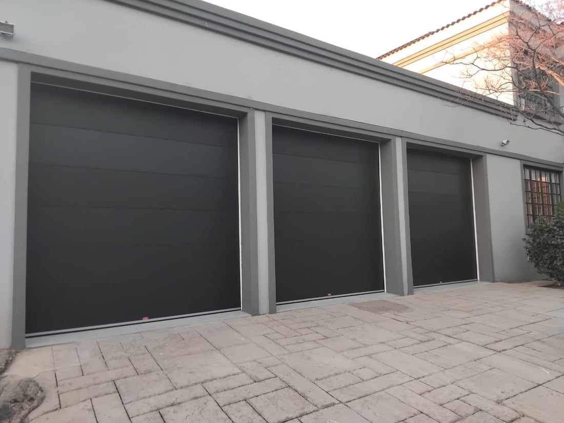 Triple Black Velvet Insulated Steel Garage Doors — Johannesburg