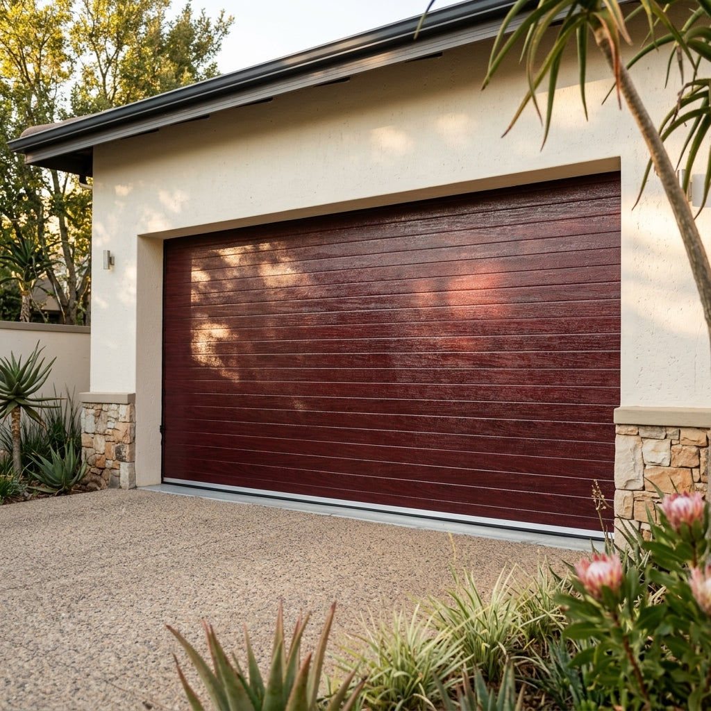 Mahogany Insulated Garage Door – Double | Clearance