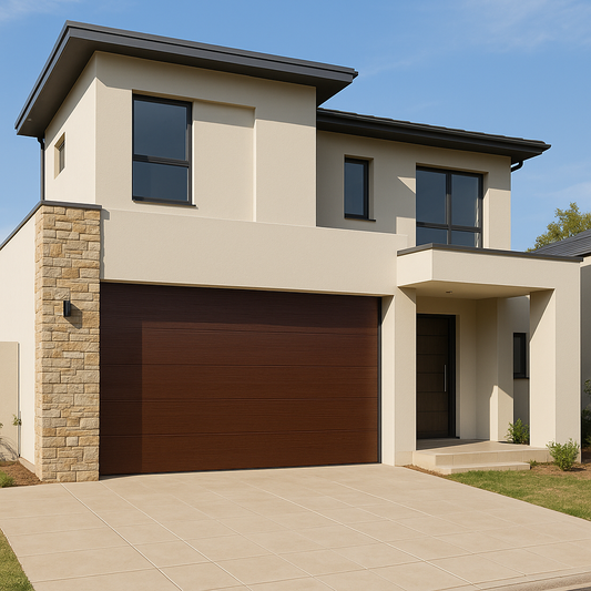 Water Ripple Insulated Steel Garage Door - Single & Double - Charcoal, Black, Walnut, Mahogany