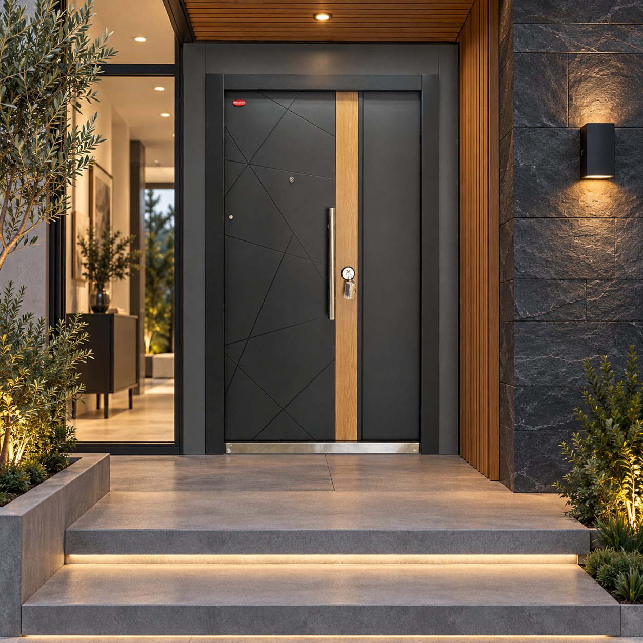 271 Monaco pivot security door shown in a modern home entrance