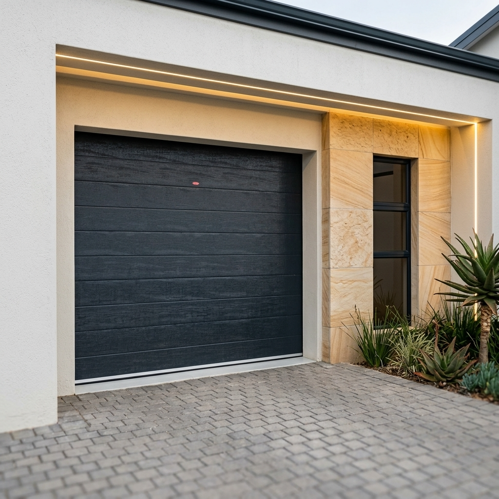 Slatted Design Insulated Steel Garage Door - Single & Double - Black, White, Walnut, Charcoal (Copy)