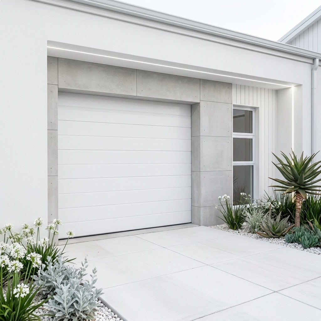 Slatted Design Insulated Steel Garage Door - Single & Double - Black, White, Walnut, Charcoal (Copy)