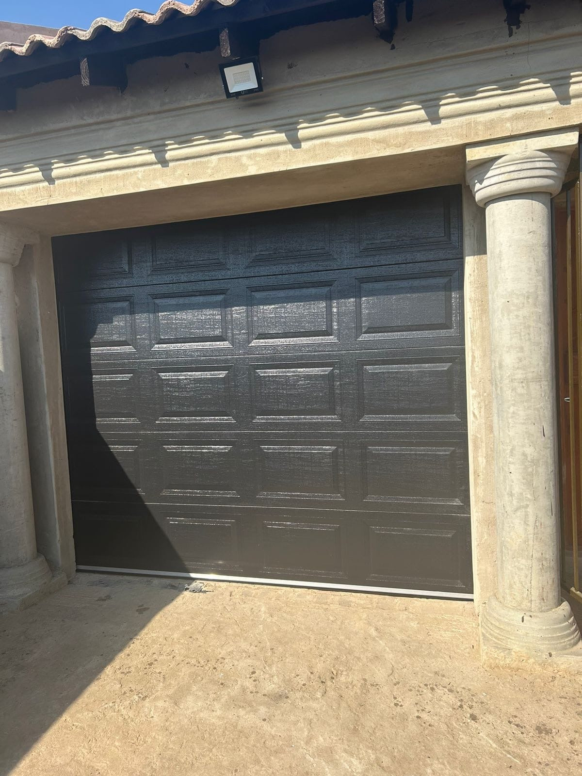 Block Design Insulated Steel Garage Door - Single & Double - Black, White, Walnut, Charcoal