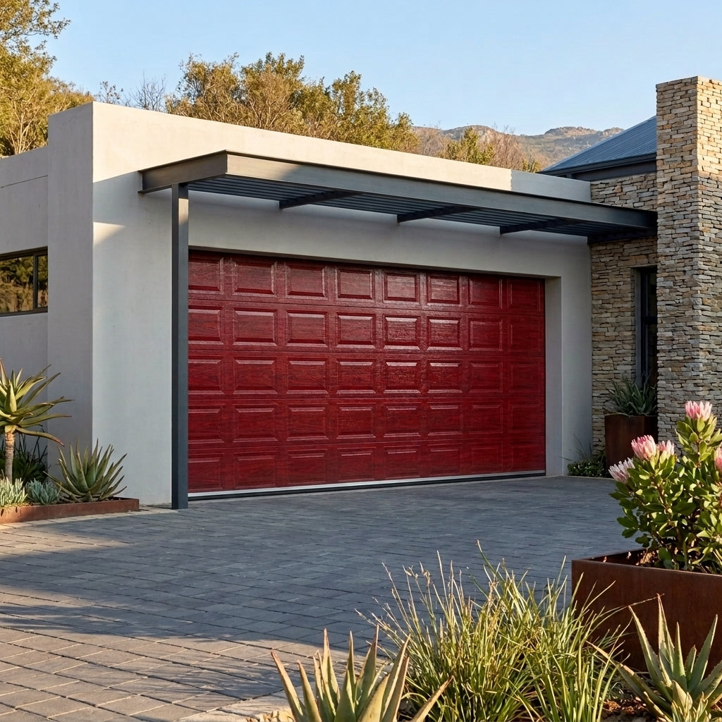 Mahogany Insulated Garage Door – Double | Clearance