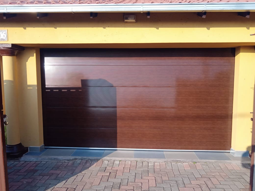 Water Ripple Insulated Steel Garage Door - Single & Double - Charcoal, Black, Walnut, Mahogany