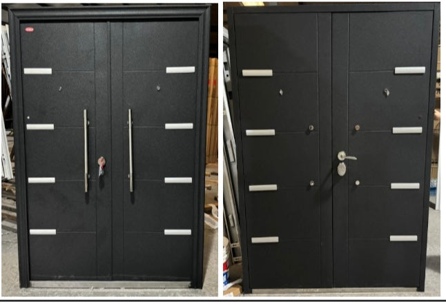 325 Black Crack Steel Security Door- Multi Lock | Frame, Handle & Lock Included