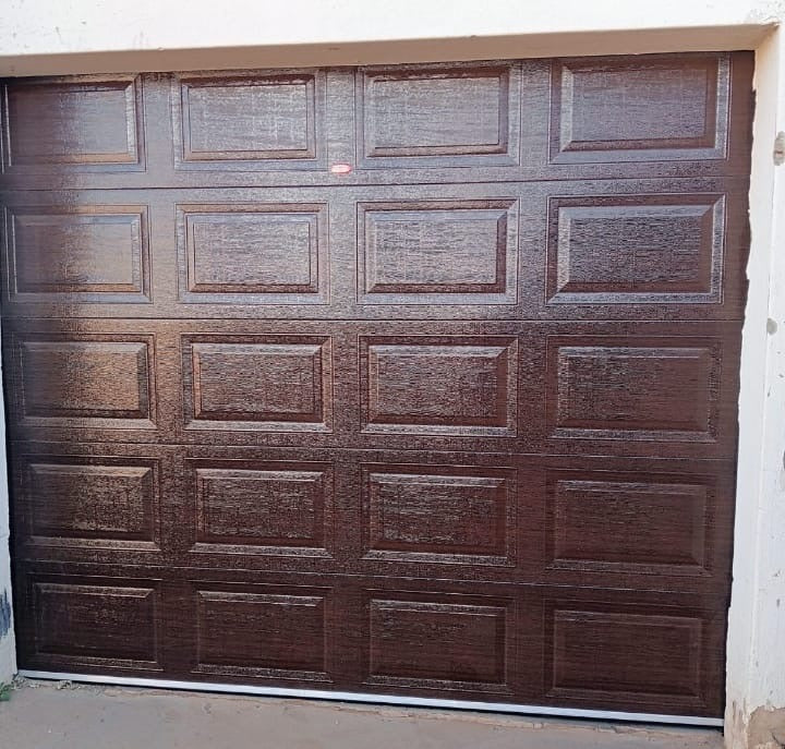 Block Design Insulated Steel Garage Door - Single & Double - Black, White, Walnut, Charcoal