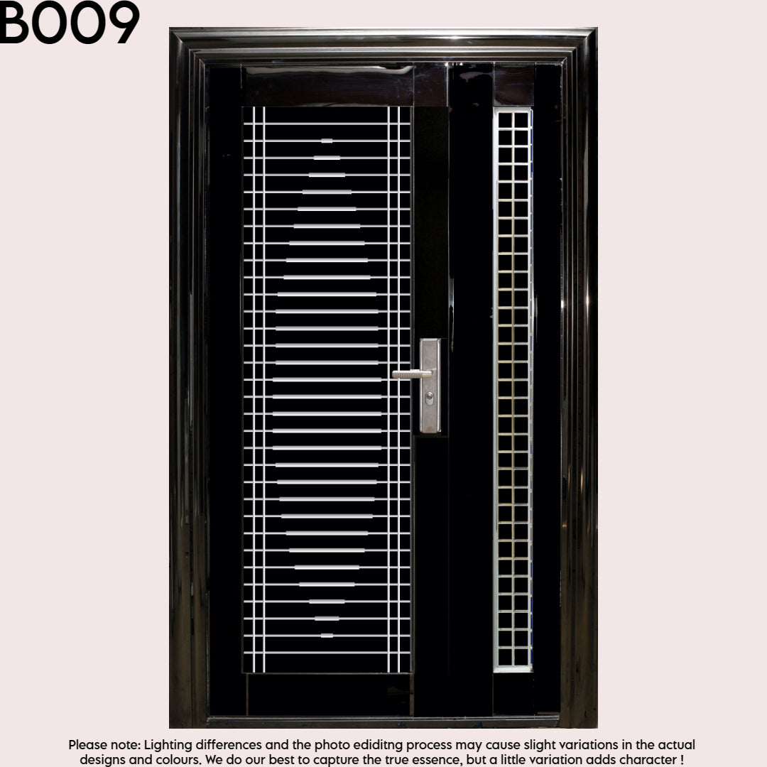 Pivot Size Black Stainless Steel Door