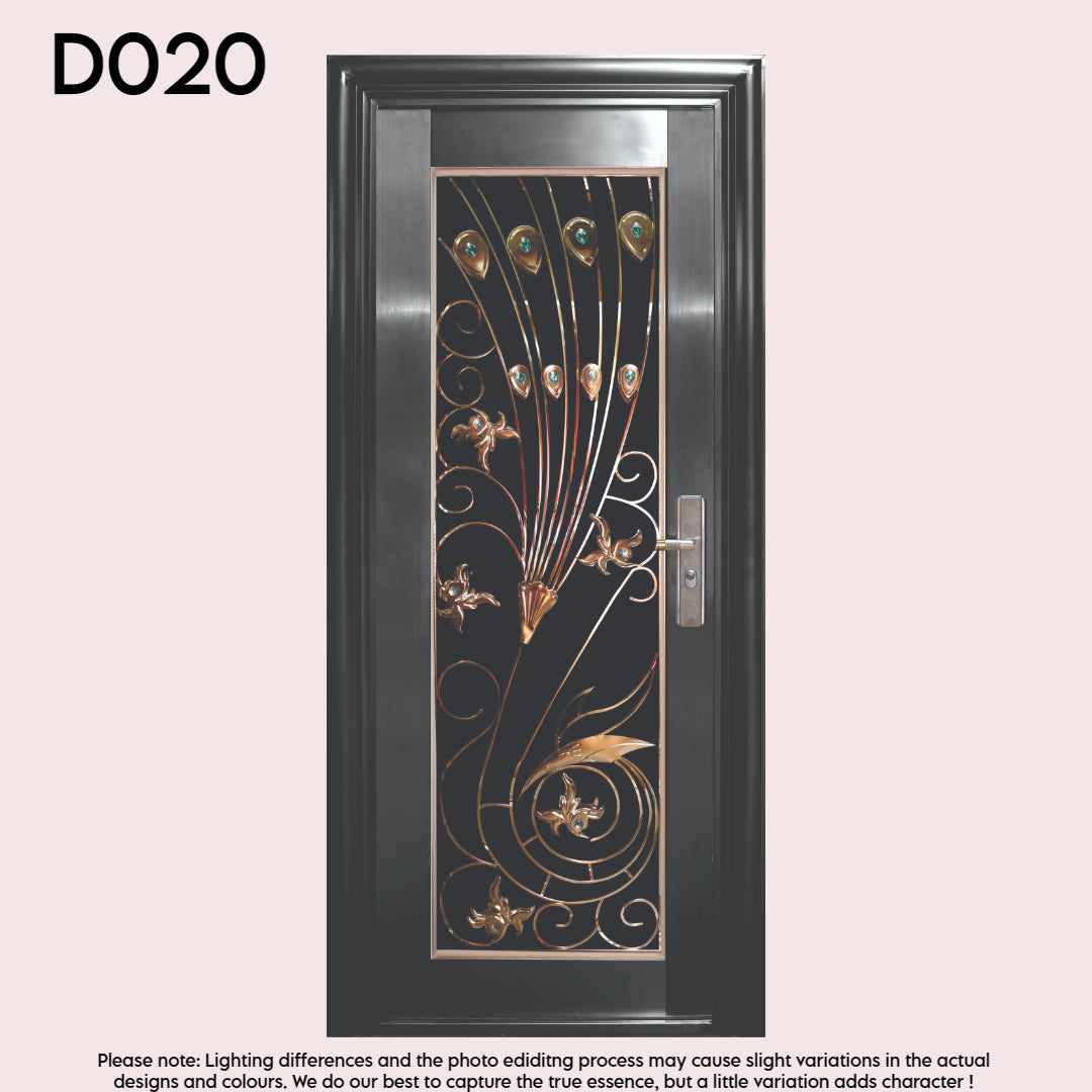 Single Black Stainless Steel Door