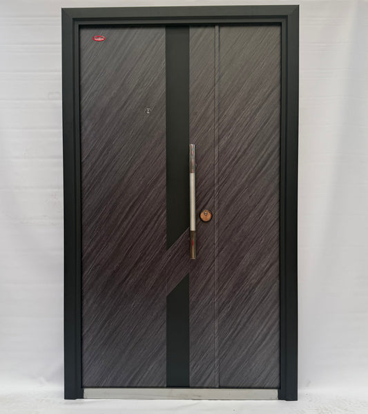 235 Tuscan Ash Steel Security Door- Multi-Locking | Frame, Handle & Lock Included