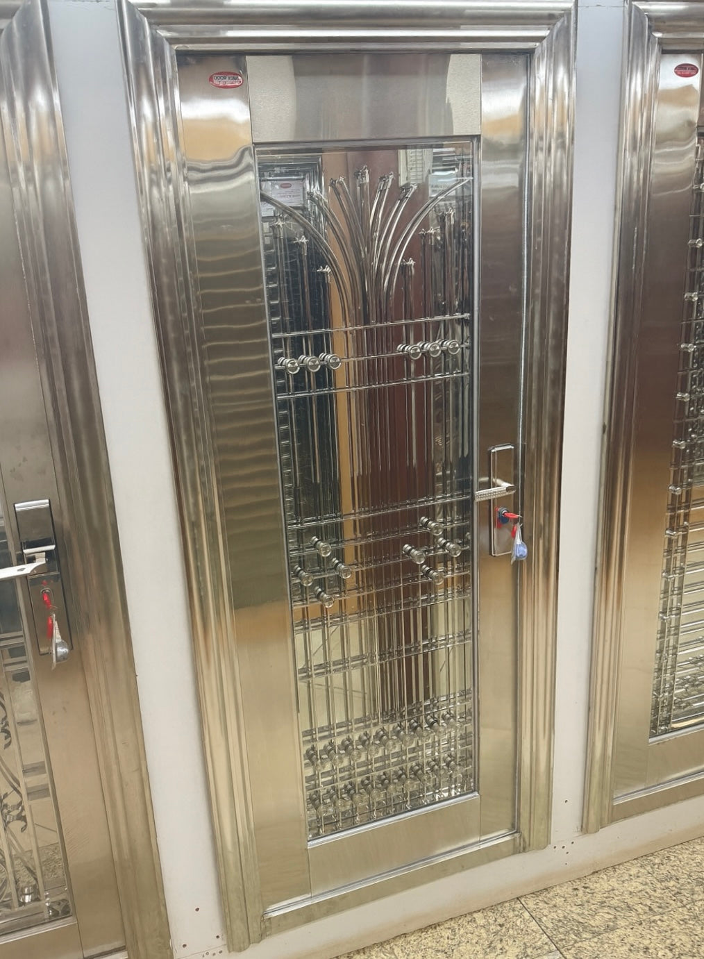 Silver Stainless Steel Security Door – Model A016-Single / Pivot / Double