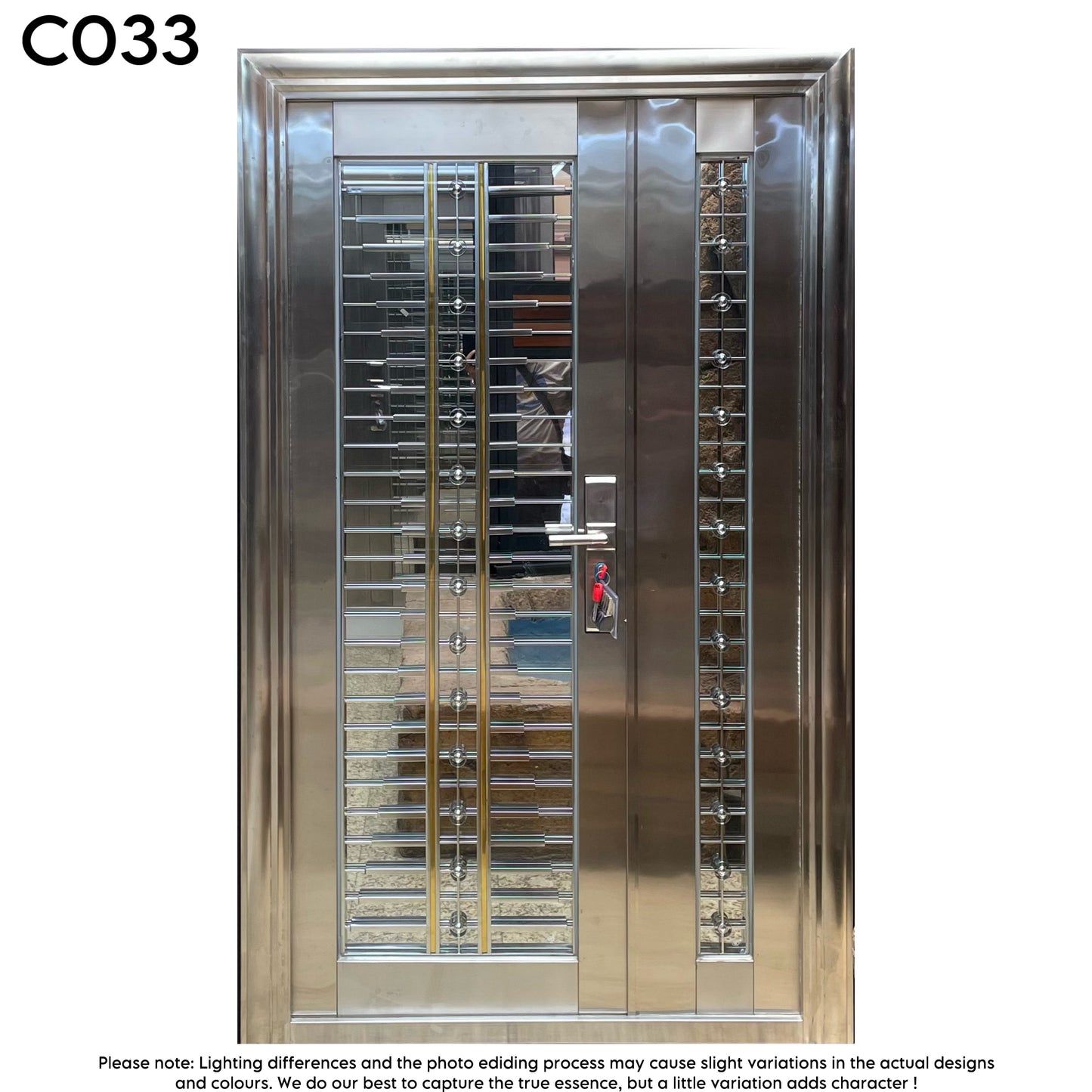 Pivot Size Silver Stainless Steel Door