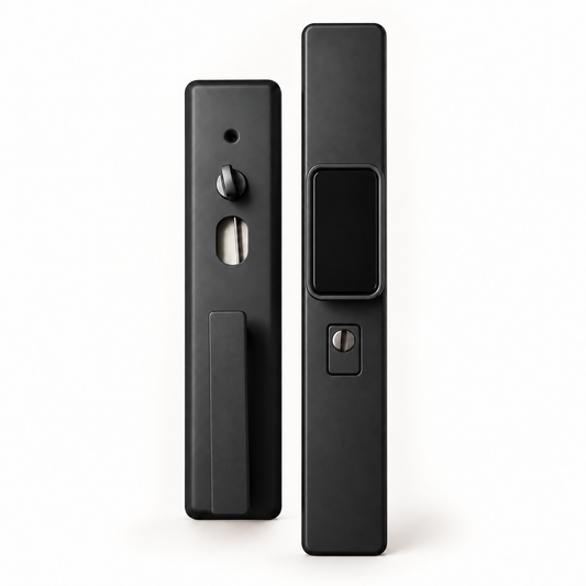 Luxury Black Security Door Handle Set – 70 mm Doors