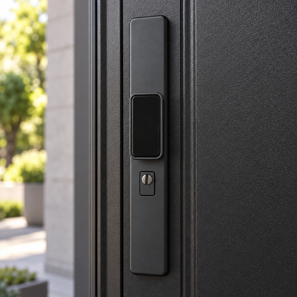 Luxury Black Security Door Handle Set – 70 mm Doors