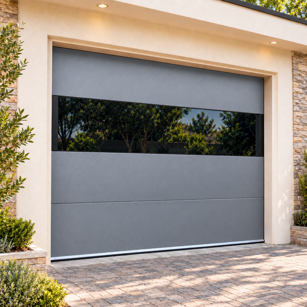 Fluweel Motorhuisdeur met Glas/Aluminium Paneel – Luukse Afwerking | Enkel & Dubbel