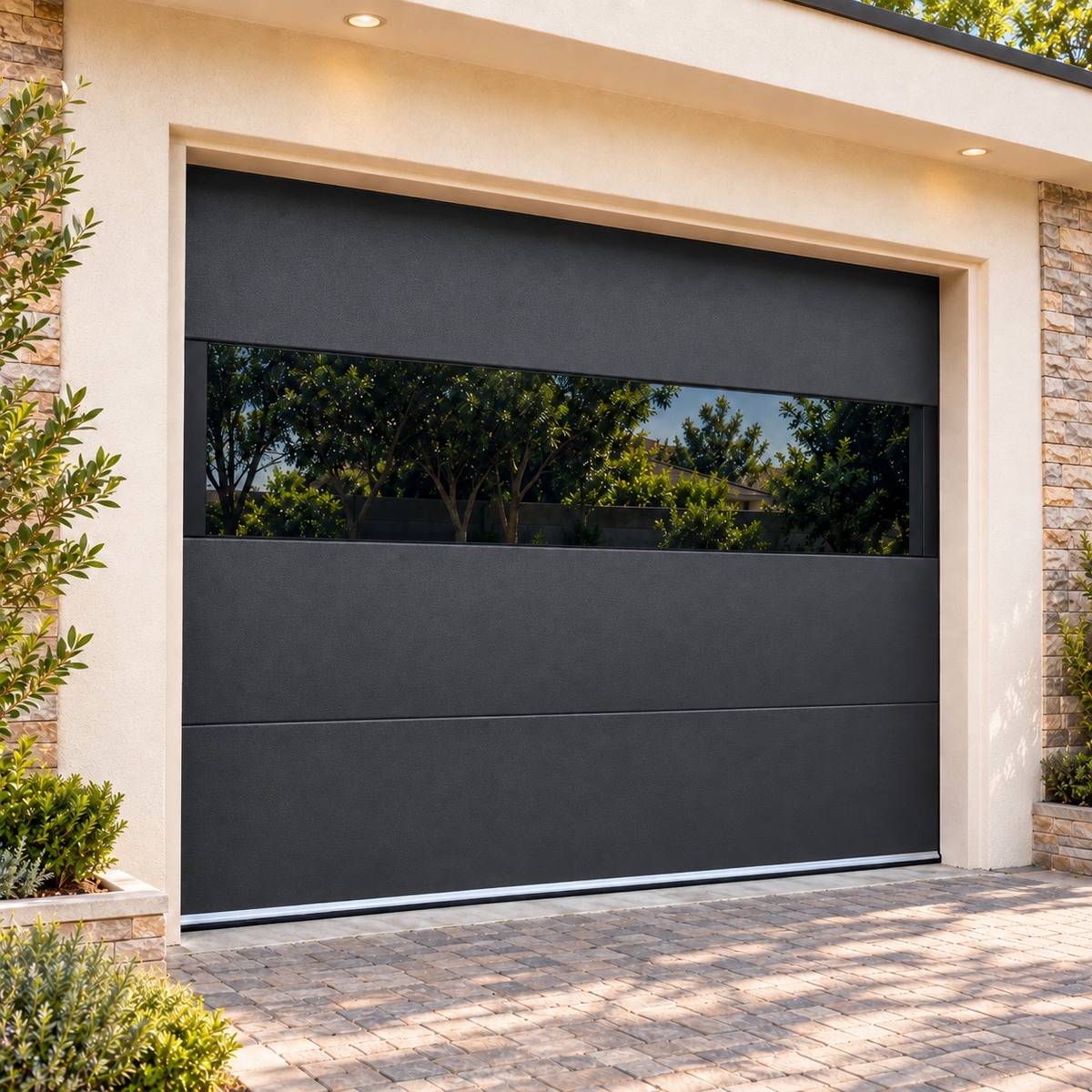 Fluweel Motorhuisdeur met Glas/Aluminium Paneel – Luukse Afwerking | Enkel & Dubbel