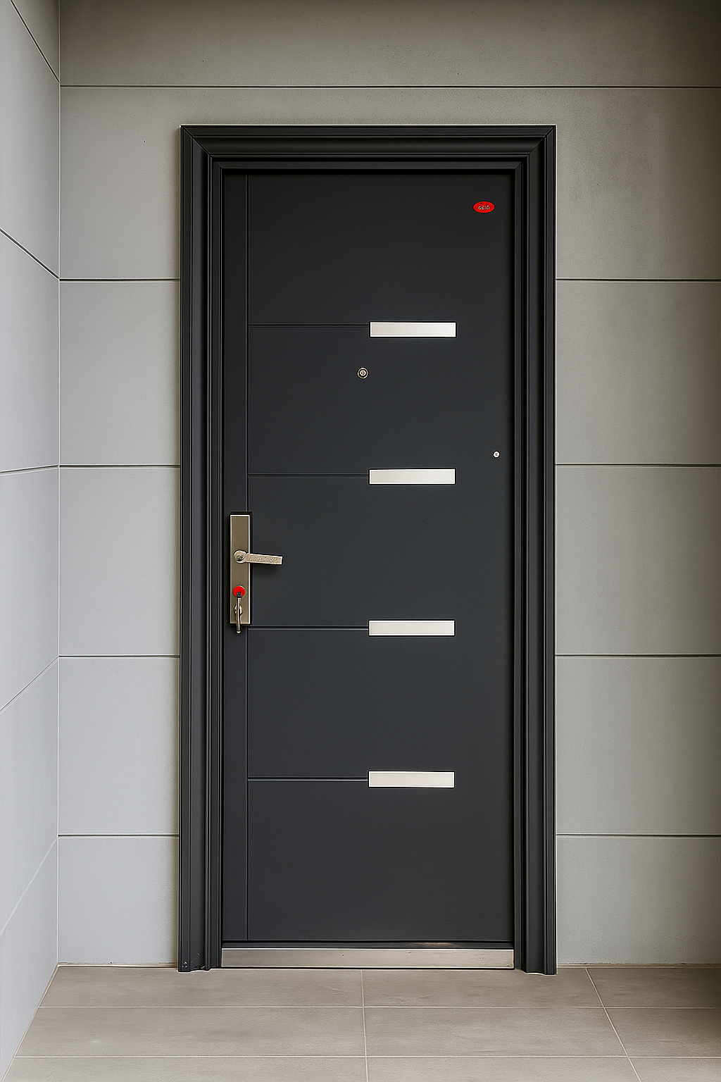 325 Black Crack Steel Security Door- Multi Lock | Frame, Handle & Lock Included