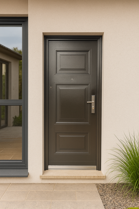 322 Entry+ Steel Security Door- Multi-Lock | Golden Brown | Single & Pivot Size