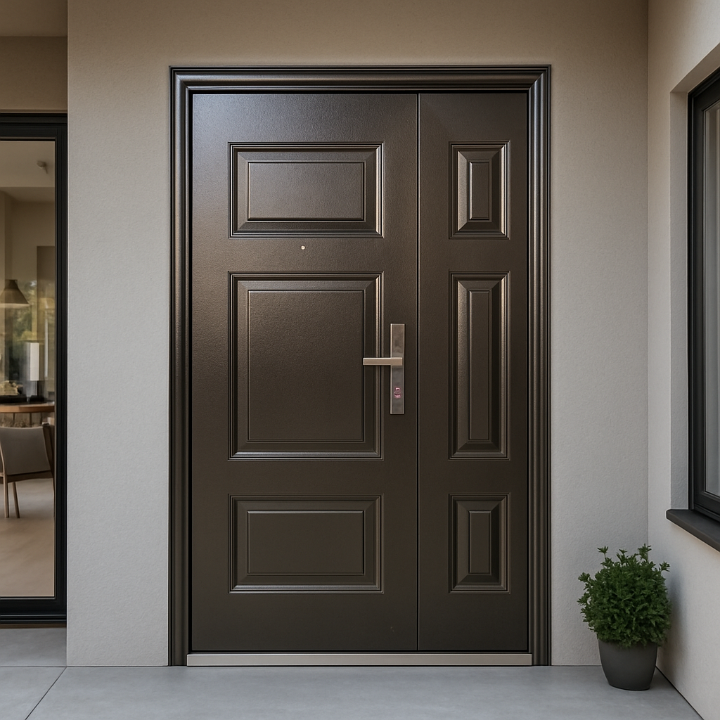 322 Entry+ Steel Security Door- Multi-Lock | Golden Brown | Single & Pivot Size