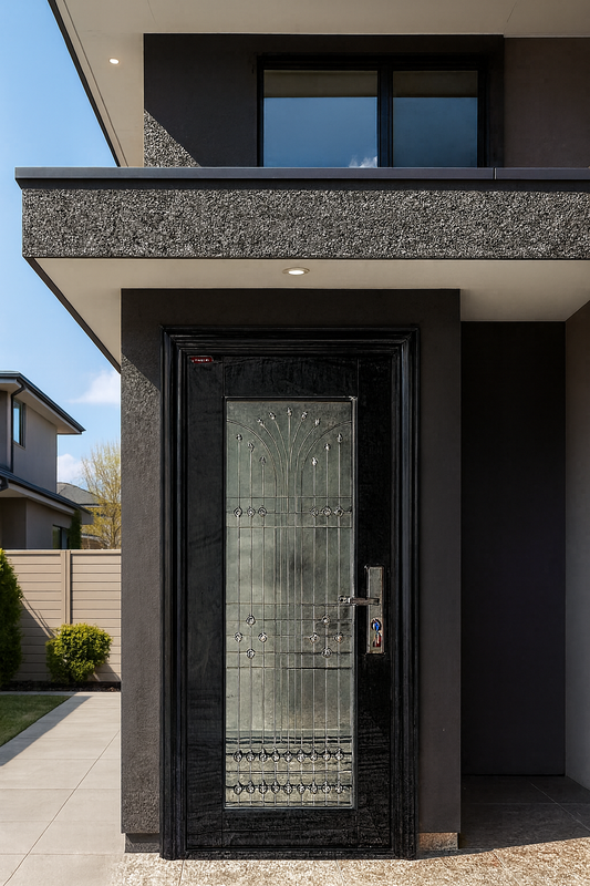 Black Stainless Steel Security Door – Model A016-Single / Pivot / Double