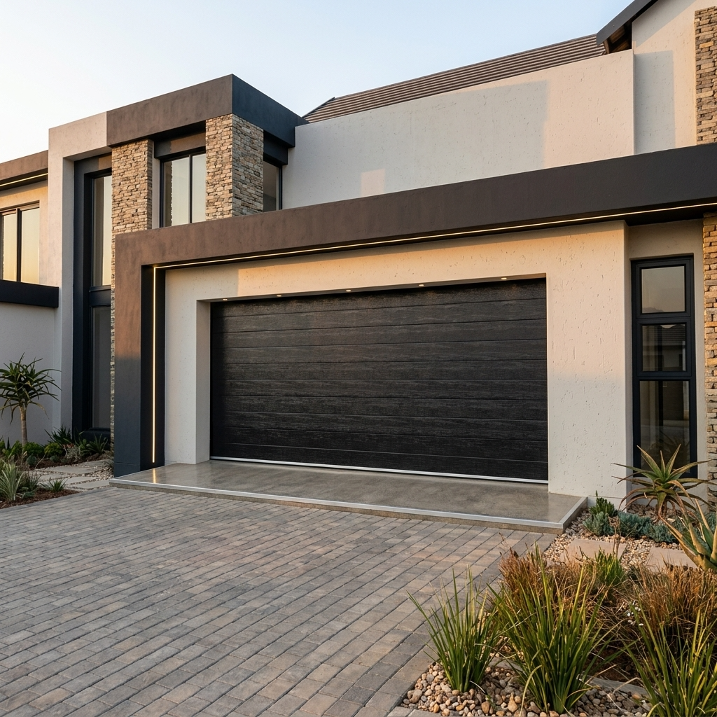 Slatted Design Insulated Steel Garage Door - Single & Double - Black, White, Walnut, Charcoal (Copy)