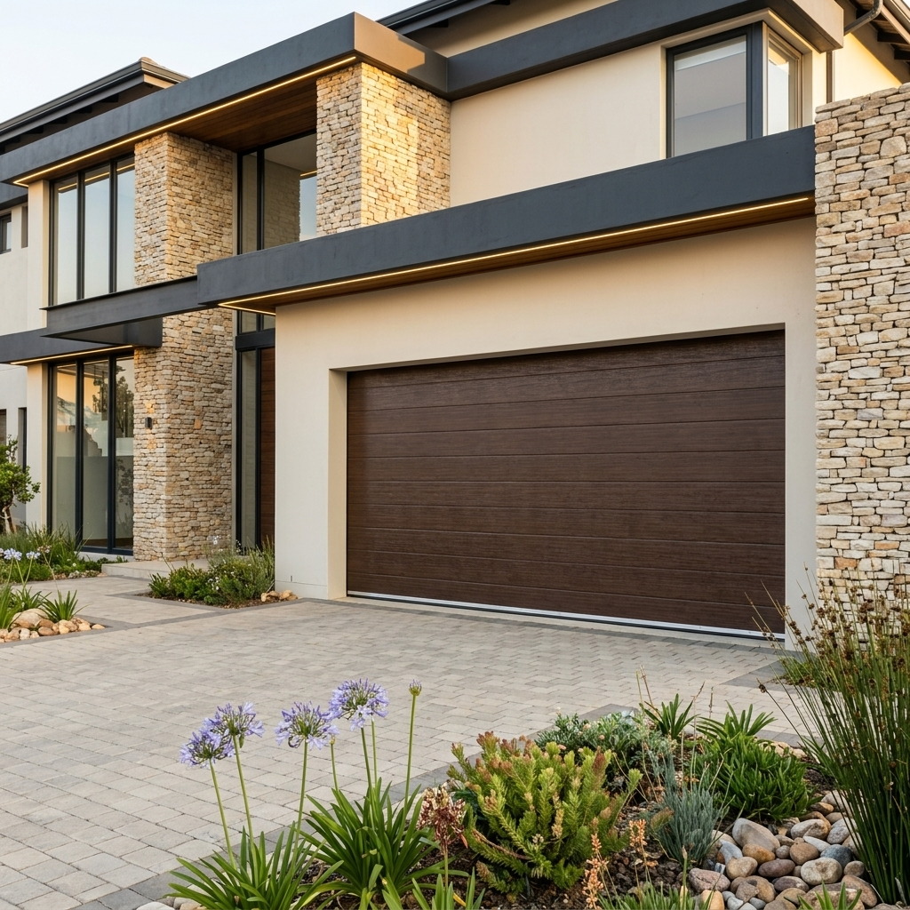 Slatted Design Insulated Steel Garage Door - Single & Double - Black, White, Walnut, Charcoal (Copy)
