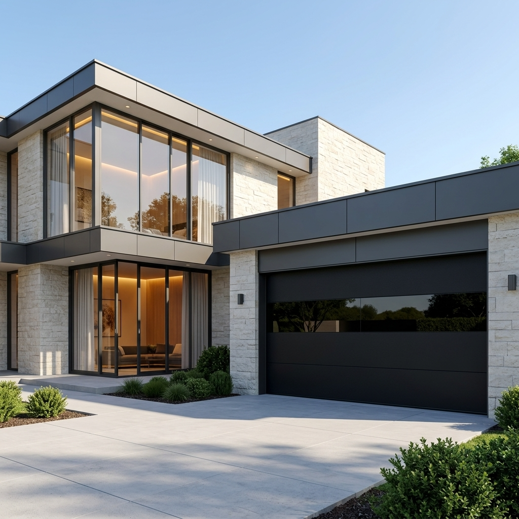 Velvet Garage Door with Glass/Aluminium Panel- Luxury Finish | Single & Double