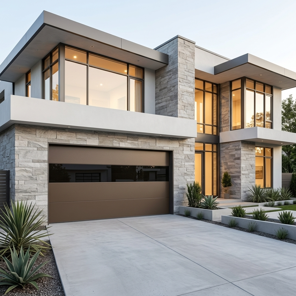 Velvet Garage Door with Glass/Aluminium Panel- Luxury Finish | Single & Double