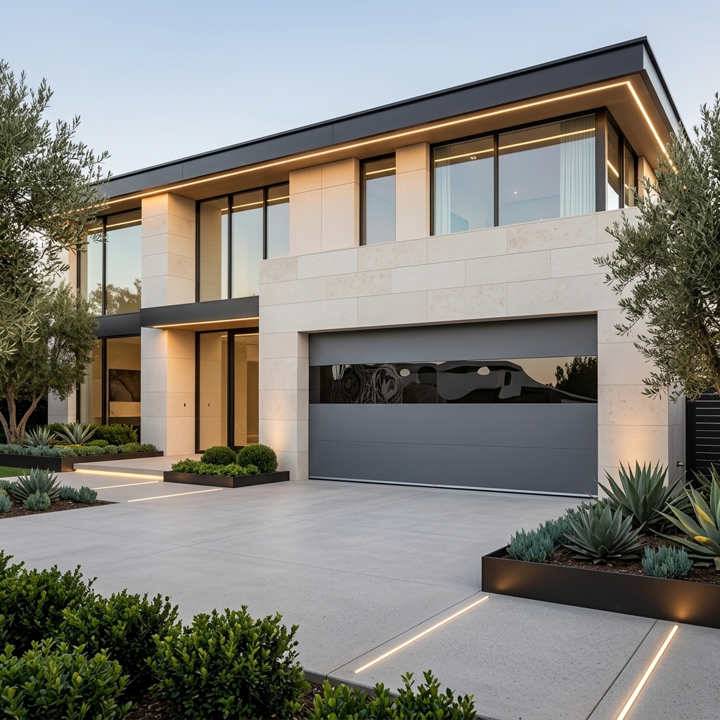 Velvet Garage Door with Glass/Aluminium Panel- Luxury Finish | Single & Double