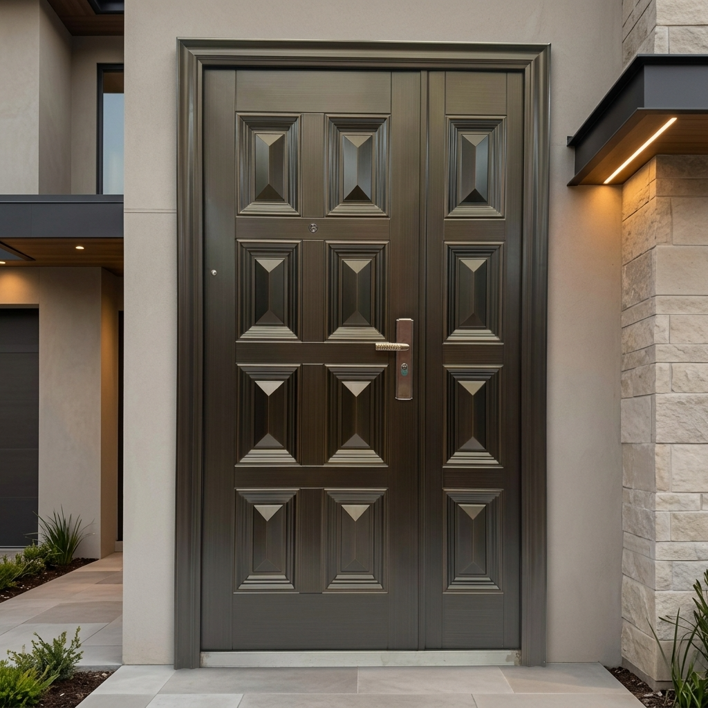 920 Copper Steel Security Door - Multi-Lock | Uhlaka, Isibambo Kanye Nekhiya Kufakiwe | Ubukhulu Obungashintshi Nobujikelezayo Buyatholakala