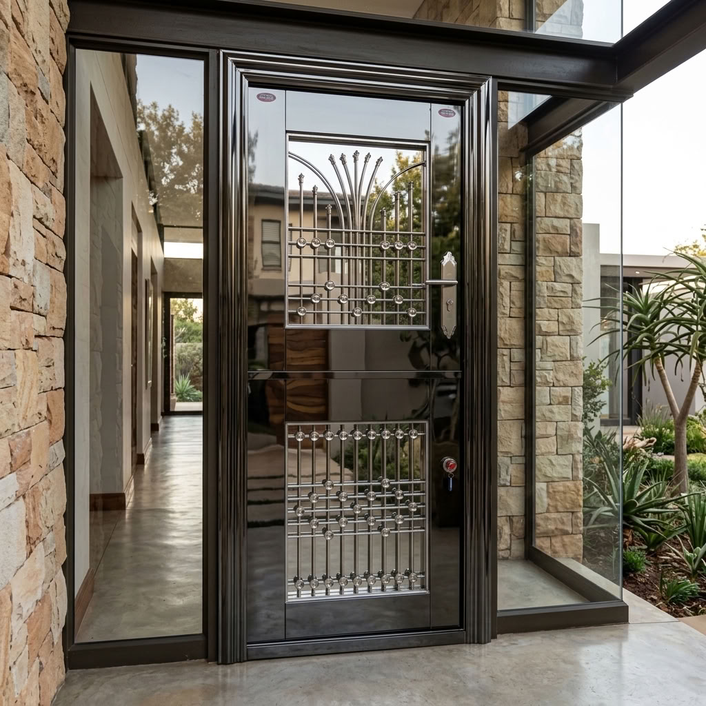 A016 Black Stainless-Steel Stable Security Door – Separate Top & Bottom Opening