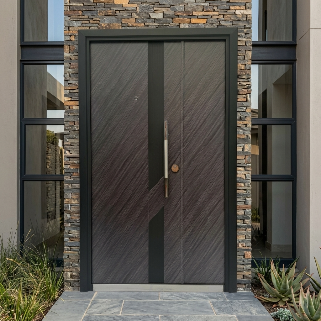 235 Tuscan Ash Steel Security Door- Multi-Locking | Frame, Handle & Lock Included