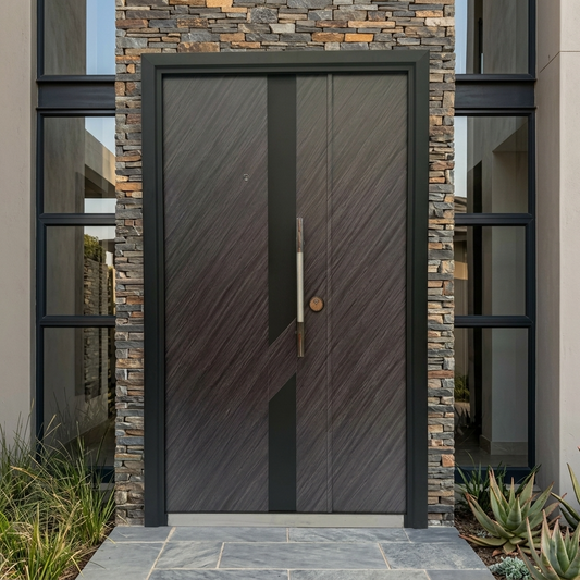 235 Tuscan Ash Steel Security Door- Multi-Locking | Frame, Handle & Lock Included