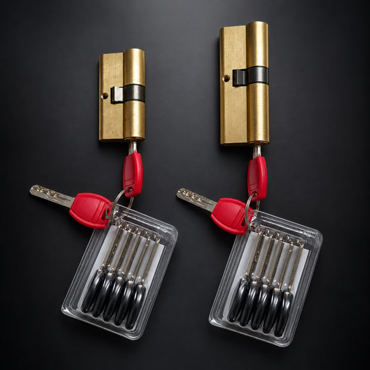 70 mm and 90 mm security door cylinders with seven-key sets